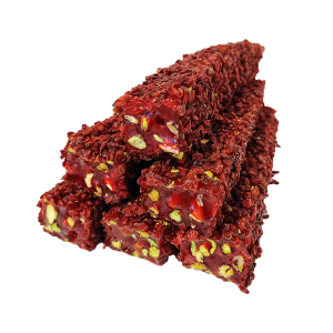 Rose Flavor Lokum with Pistachio and Persian Grapes
