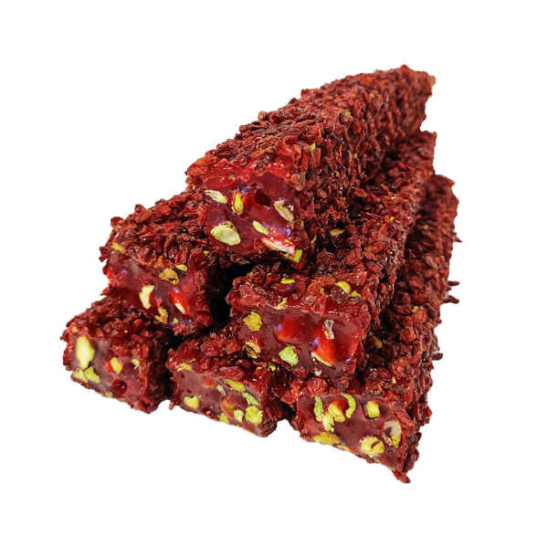 Rose Flavor Lokum with Pistachio and Persian Grapes